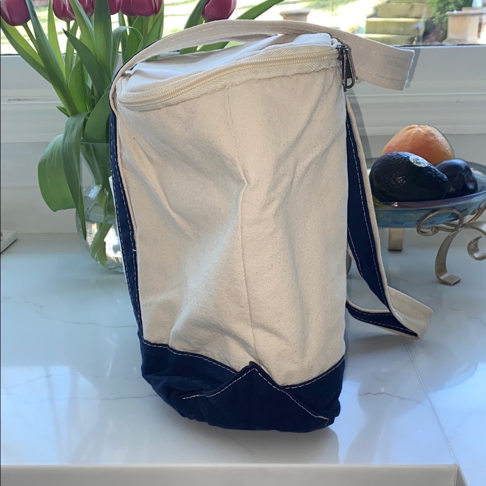 Seaside Canvas Tote Bag with Navy Accents - Picture 2 of 8